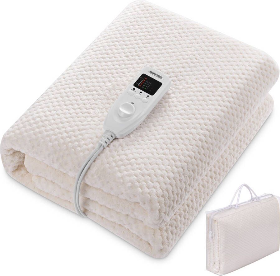 Deuba Monzana Warmtedeken Elektrisch Fleece 150x80cm 5 Standen Crème