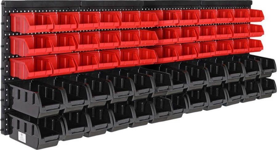 Deuba wandrek met 60 stapeldozen en 4 wandplaten van 32x38x2 cm per stuk