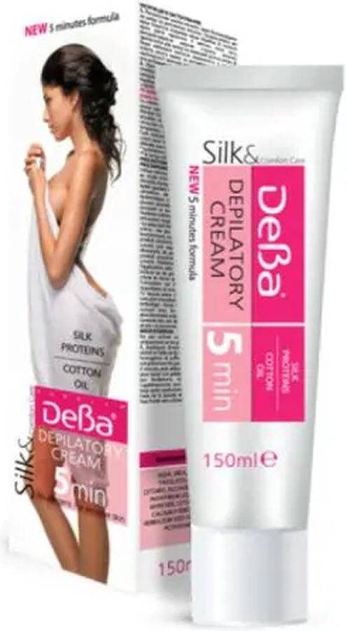 Deva Ontharingscrème voor de gevoelige huid zijde proteins katoenen olie 5 min 150 ml