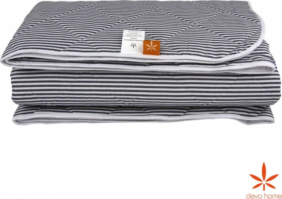 Devo home DevoHome Lichtgewicht hennep dekbed Gestreepte deken Zomerdekbed Coton en Hennep Biologisch & ecologisch 140x205 cm