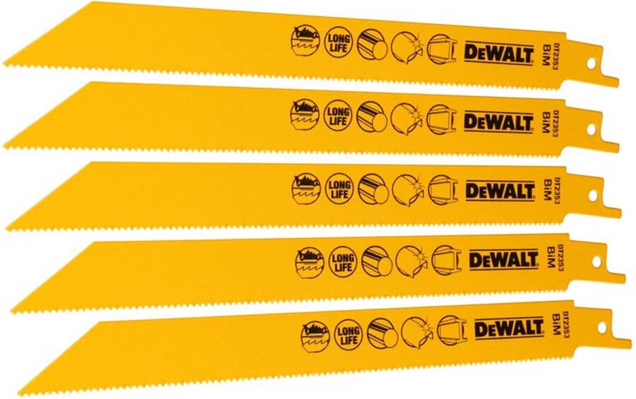 DeWalt Accessoires Reciprozaagblad BiM 203x1 8mm ferro- en non-ferrometaal 3-8mm DT2353-QZ