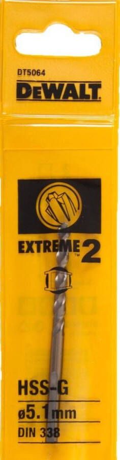 DeWalt Boor voor metaal T3 5.1 EXTREME 5.1x86mm DT5064-QZ