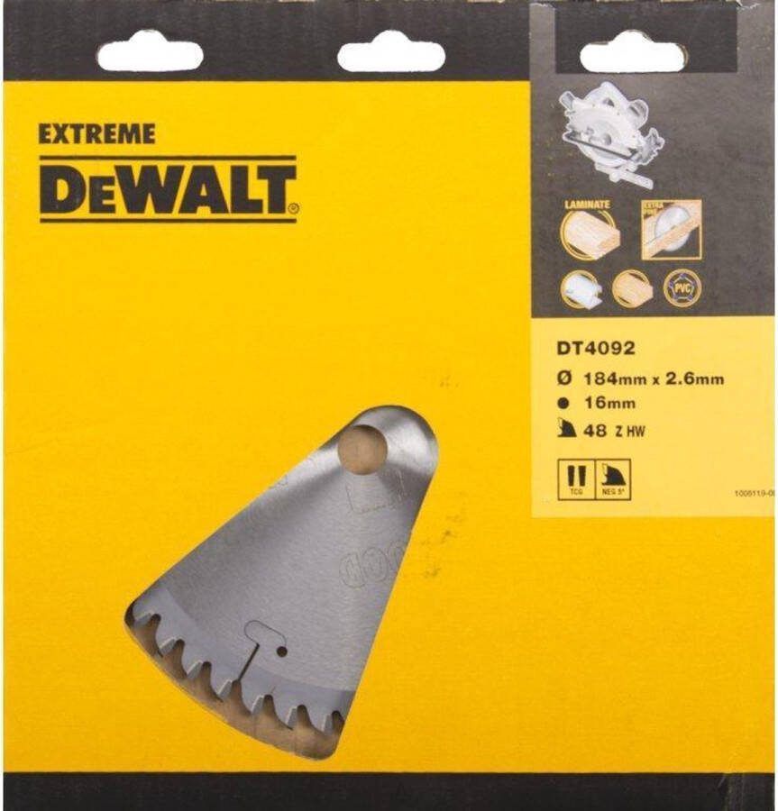 DeWalt Cirkelzaagblad voor Laminaat Extreme Ø 184mm Asgat 16mm 48T DT4092-QZ