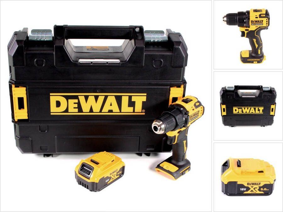 DeWalt DCD 708 NT accuboormachine 18 V Li-Ion Brushless in TSTAK doos + 1 x 5.0 Ah accu zonder lader