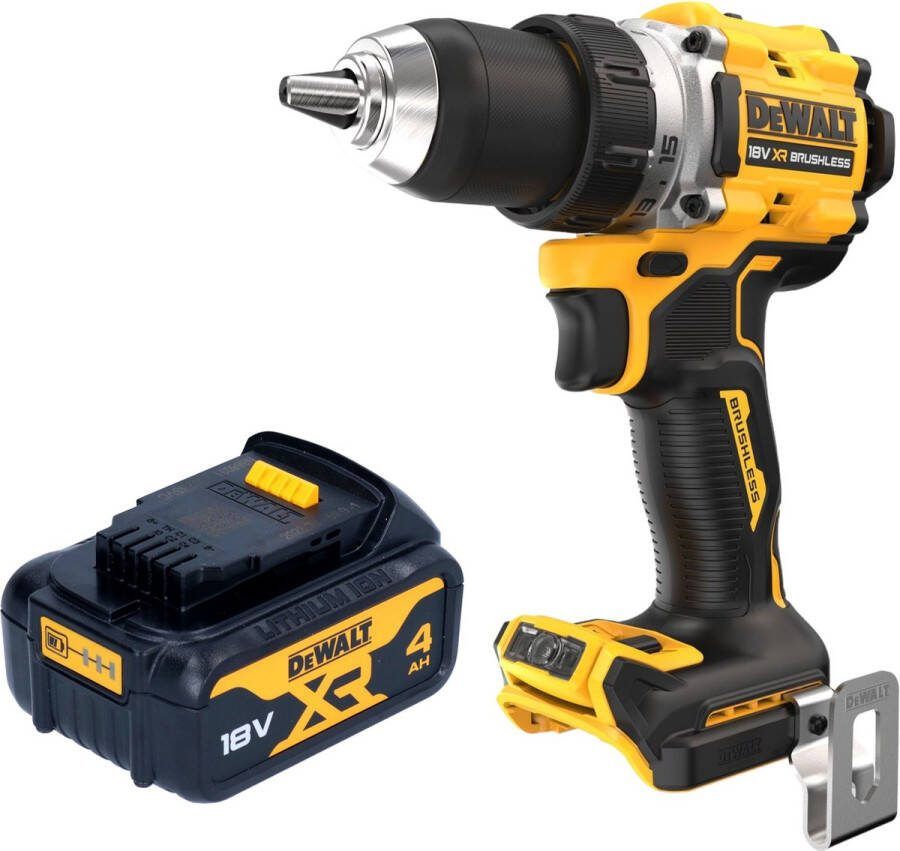 DeWalt DCD 800 N accuboormachine 18 V 90 Nm borstelloos + 1x oplaadbare accu 4.0 Ah zonder oplader