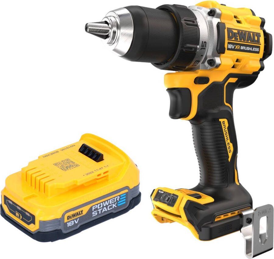 DeWalt DCD 800 N accuboormachine 18 V 90 Nm borstelloos + 1x Powerstack accu 1.7 Ah zonder lader