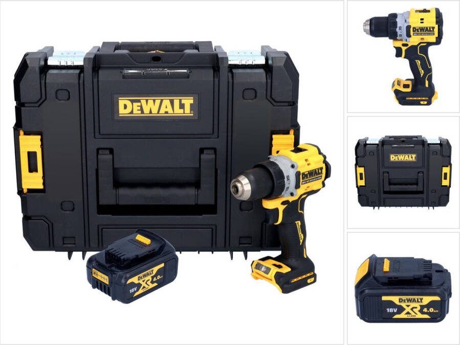 DeWalt DCD 800 NT accuboormachine 18 V 90 Nm borstelloos + 1x accu 4.0 Ah + TSTAK zonder lader