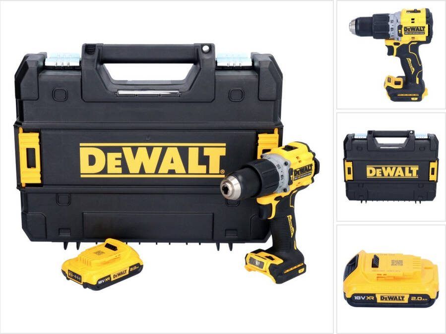 DeWalt DCD 805 NT accu klopboormachine 18 V 90 Nm borstelloos + 1x accu 2.0 Ah + TSTAK zonder oplader