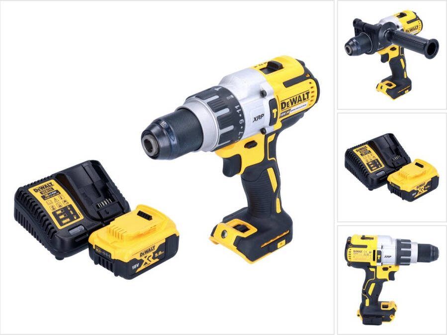 DeWalt DCD 996 P1 accu klopboormachine 18 V 95 Nm borstelloos + 1x oplaadbare accu 5.0 Ah + lader
