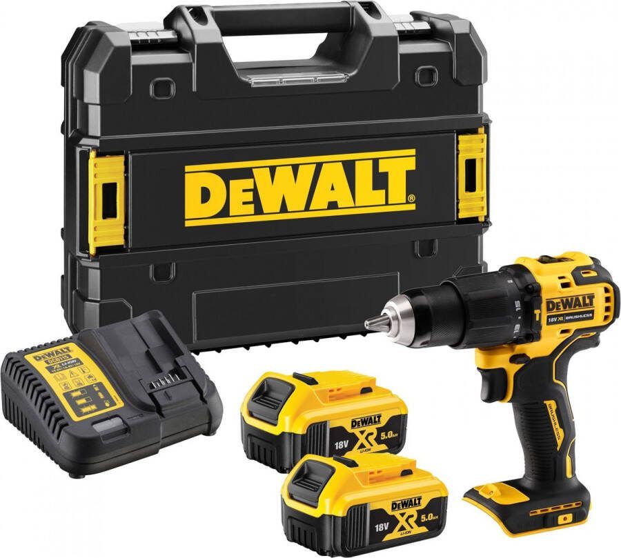 DeWalt DCD709P2T Compacte Accu Klop- Schroefboormachine 18V XR 5.0Ah in TSTAK