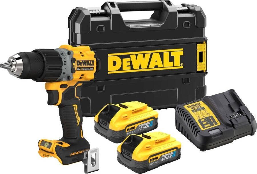 DeWalt DCD805H2T Compacte Accu Klop- Schroefboormachine 18V XR 5.0Ah POWERSTACK in TSTAK