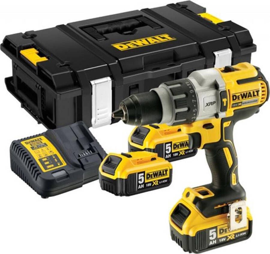 DeWalt DCD996P3K 18V Li-ion XR Accu Klopboor- schroefmachine set (3x 5.0Ah) in TSTAK koffer koolborstelloos