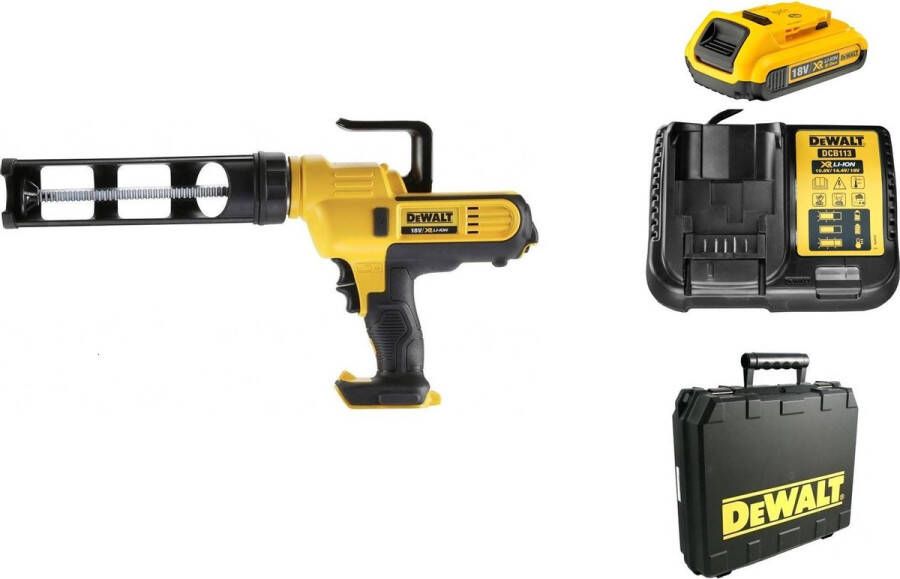 DeWalt DCE560D1 18V Li-Ion Accu lijm- en kitspuit set (1x 2.0Ah accu) incl. kokerhouder in koffer