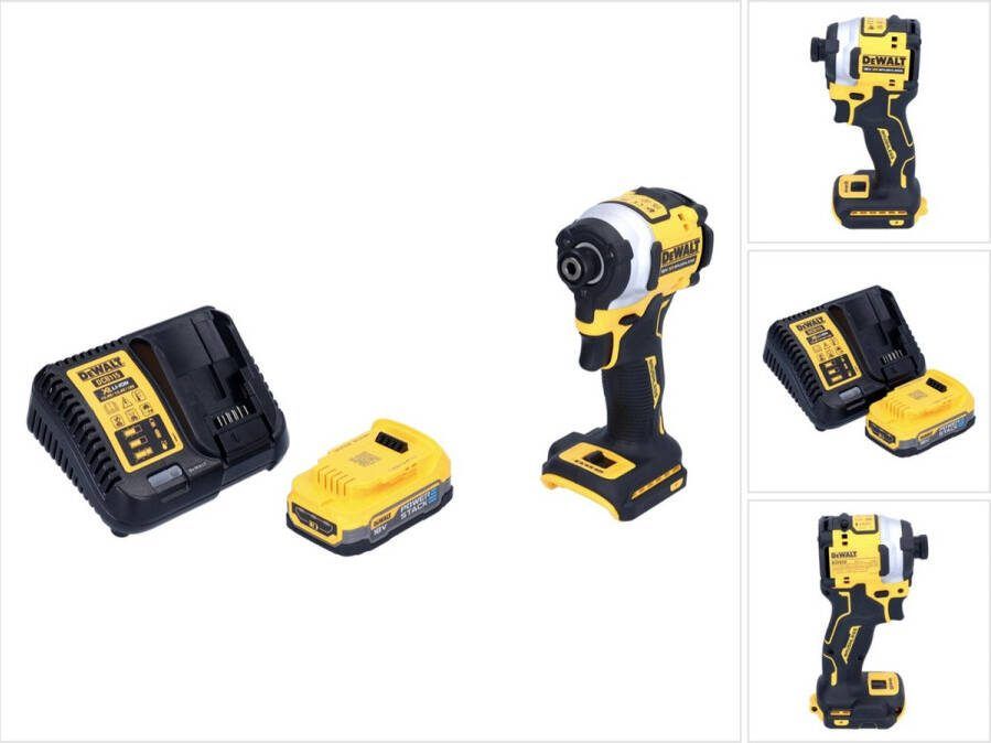 DeWalt DCF 850 E1 accu-slagmoersleutel 18 V 205 Nm 1 4 borstelloos + 1x oplaadbare batterij 1 7 Ah + lader