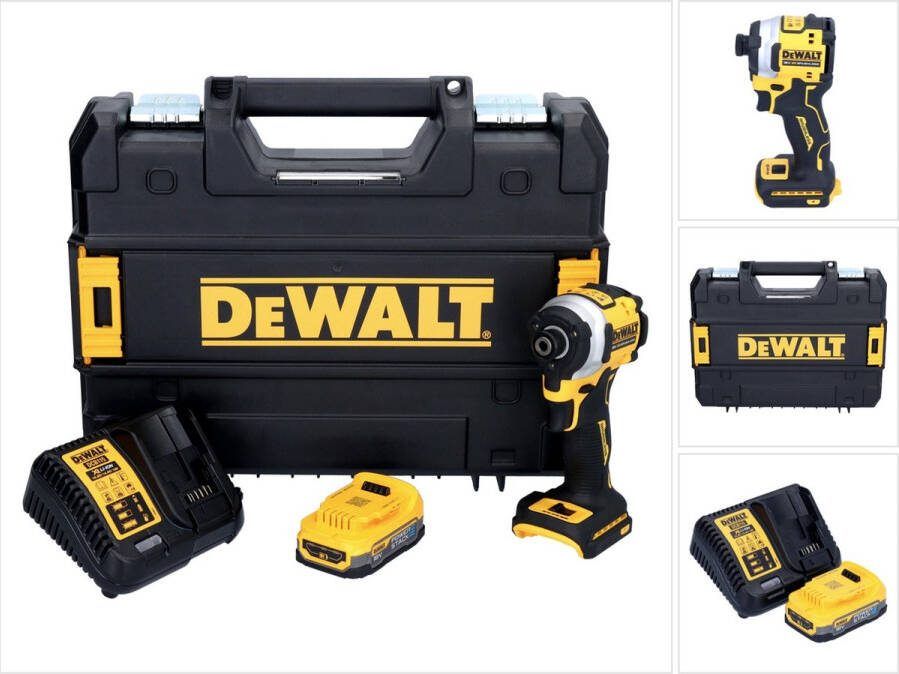 DeWalt DCF 850 E1T accu-slagmoersleutel 18 V 205 Nm 1 4 borstelloos + 1x oplaadbare batterij 1 7 Ah + lader + TSTAK