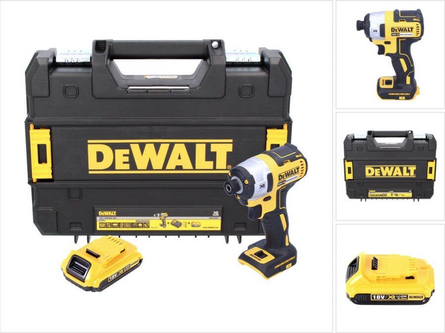 DeWalt DCF 887 NT accu-slagmoersleutel 18 V 205 Nm 1 4 borstelloos + 1x oplaadbare accu 2.0 Ah + TSTAK zonder oplader