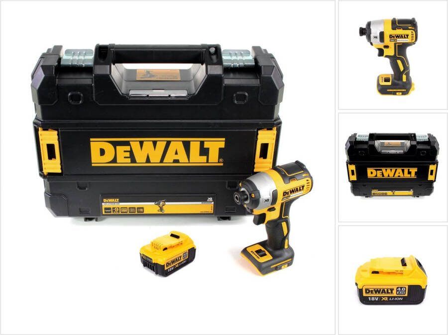 DeWalt DCF 887 NT accu-slagmoersleutel 18 V 205 Nm 1 4 borstelloos + 1x oplaadbare accu 4.0 Ah + TSTAK zonder oplader