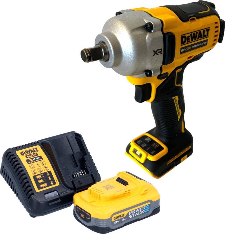 DeWalt DCF 891 H1 accu slagmoersleutel 18 V 1084 Nm 1 2 borstelloos + 1x Powerstack accu 5.0 Ah + lader