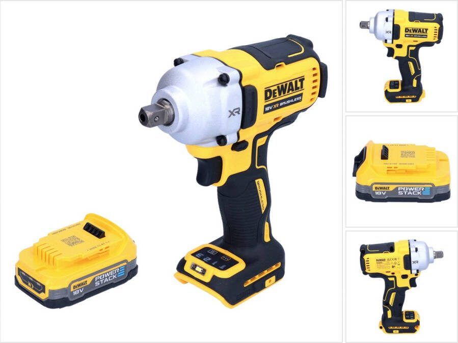 DeWalt DCF 892 N accu-slagmoersleutel 18 V 812 Nm 1 2 borstelloos + 1x Powerstack-accu 1 7 Ah zonder oplader
