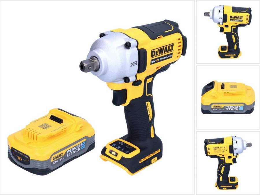 DeWalt DCF 892 N accu slagmoersleutel 18 V 812 Nm 1 2 borstelloos + 1x Powerstack accu 5.0 Ah zonder oplader