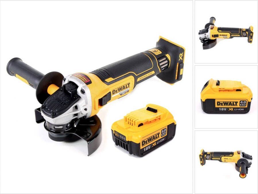DeWalt DCG 405 N accu haakse slijper 18V 125mm borstelloos + 1x accu 4.0Ah zonder lader