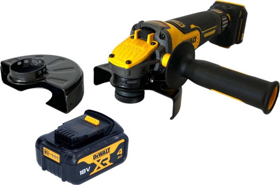 DeWalt DCG 416 VS N accu haakse slijper 18 V 125 mm borstelloos + 1x accu 4.0 Ah zonder lader