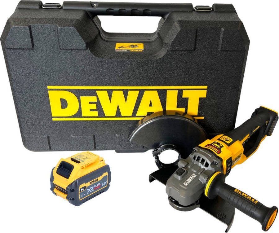 DeWalt DCG 460 NK accu haakse slijper 54 V FlexVolt 230 mm borstelloos + 1x accu 6.0 Ah + koffer zonder lader
