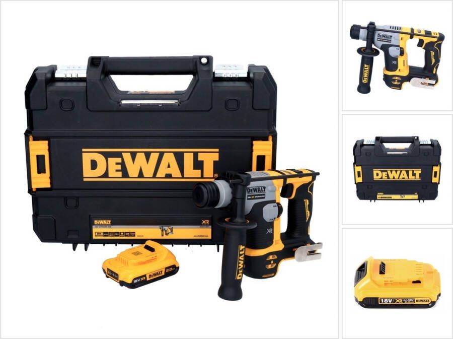 DeWalt DCH 172 Accuboormachine 18 V 16 mm 1 4 Joule SDS plus Brushless + 1x oplaadbare accu 2.0 Ah + TSTAK zonder lader