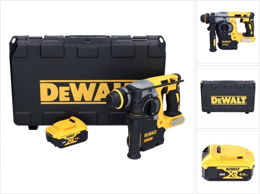 DeWalt DCH 273 NT Accu-combihamer 18 V 2.1 J SDS Plus Borstelloos + 1x accu 5.0 Ah + koffer zonder lader