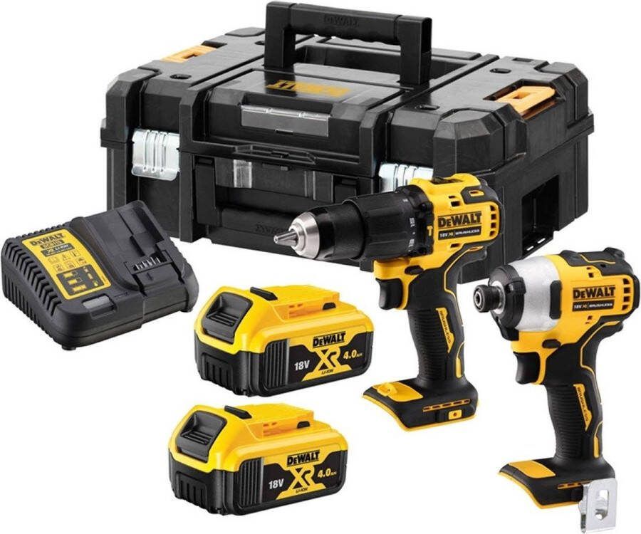 DeWalt DCK2062M2T-QW 18V Li-ion Combiset 2x 4 0Ah accu DCD709 Accu (klop)boor- schroefmachine + DCF809 Slagschroevendraaier