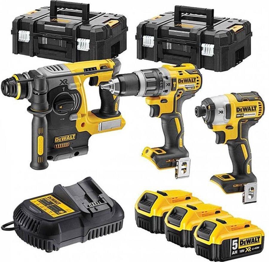 DeWalt DCK368P3T 18V Li-Ion accu 3 delige combiset (3x 5.0Ah accu) in TSTAK