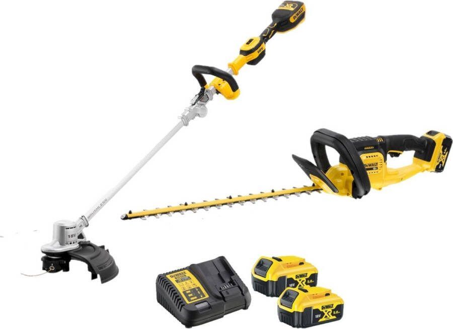 DeWalt DCMST561HT-QW 18V XR Combiset Heggenschaar DCMHT563 en grastrimmer DCMST561 2x 5.0Ah accu en lader