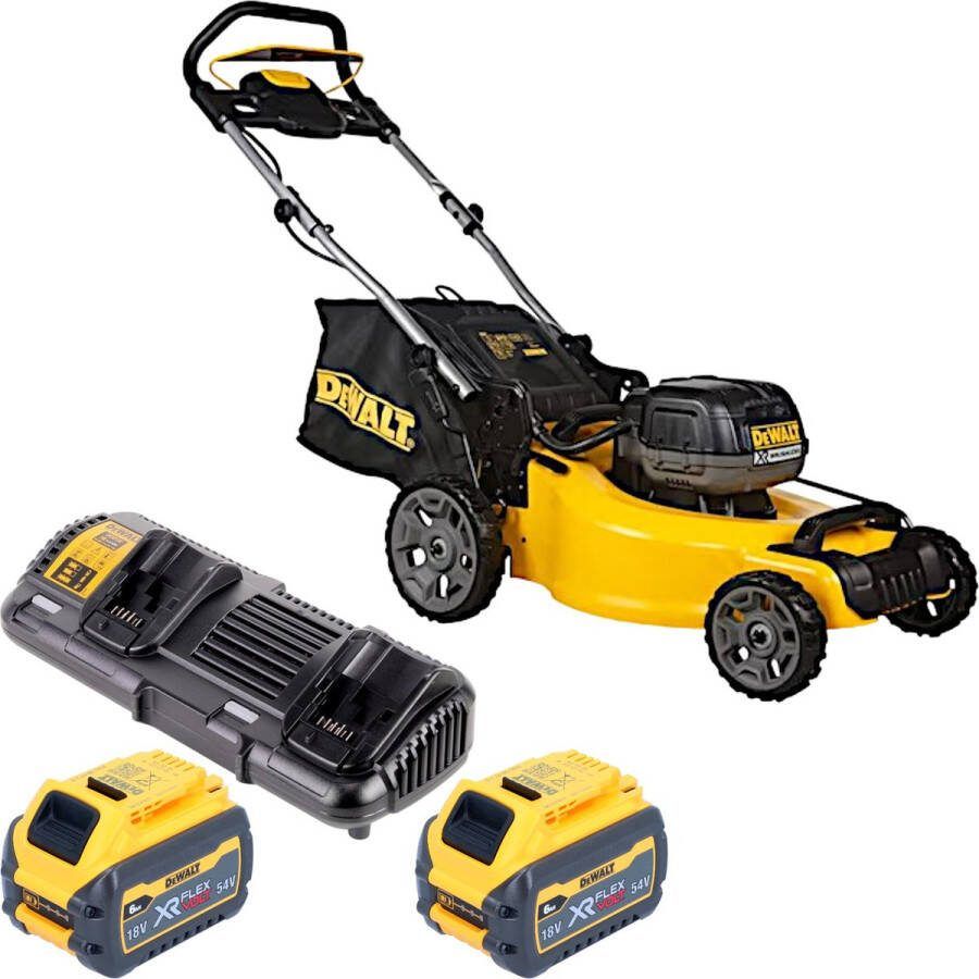 DeWalt DCMW 564 T2 accu grasmaaier 36 V ( 2x 18 V ) 48 cm borstelloos + 2x FlexVolt accu 6.0 Ah + lader