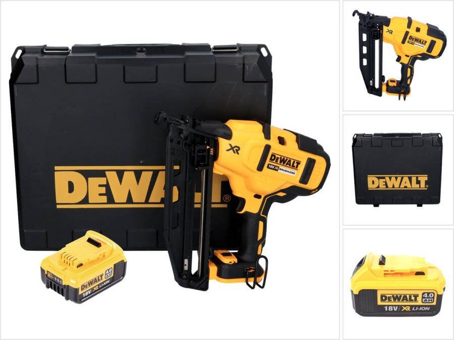 DeWalt DCN 660 N accu spijkerapparaat 18V 32-63 mm borstelloos + 1x accu 4.0 Ah + koffer zonder lader