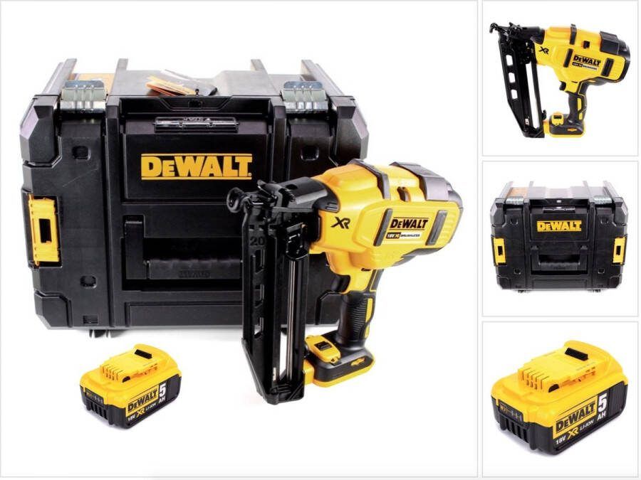 DeWalt DCN 660 NT accu spijkerapparaat 18V 32 63mm borstelloos + 1x accu 5.0Ah + koffer zonder lader