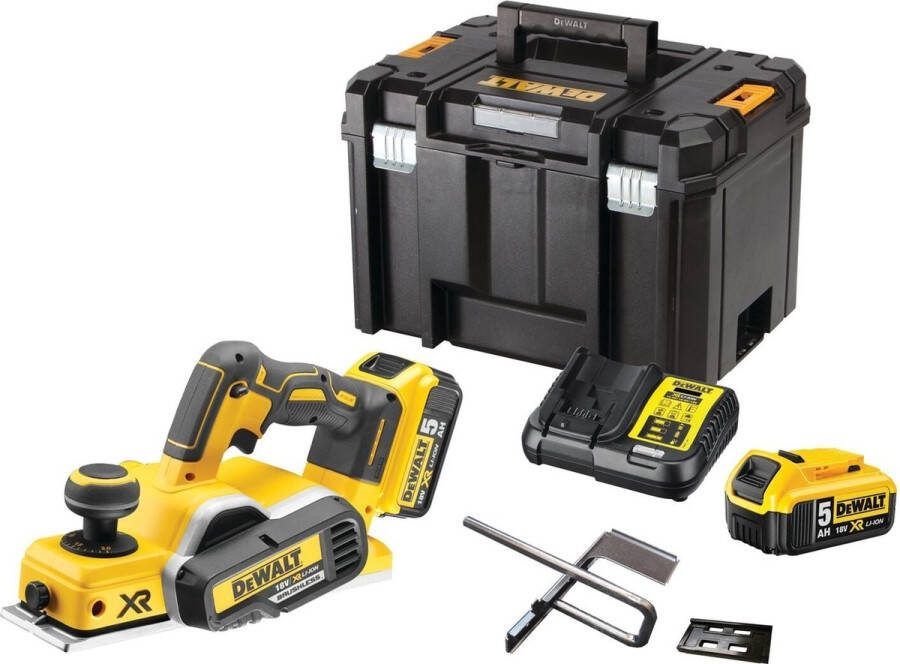 DeWalt DCP580P2 18V Li-Ion Accu schaafmachine set (2x 5.0Ah accu) in TSTAK 82mm 2mm koolborstelloos