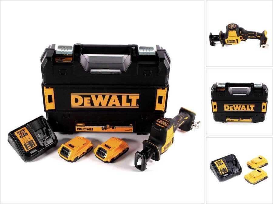 DeWalt DCS 369 D2 accu reciprozaag 18 V + 2x accu 2.0 Ah + lader + TSTAK
