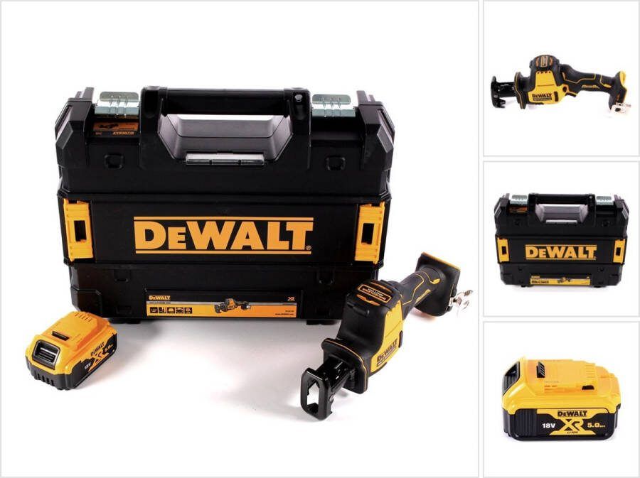 DeWalt DCS 369 NT accu reciprozaag 18 V + 1x accu 5.0 Ah + TSTAK zonder oplader