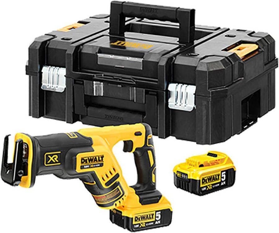 DeWalt DCS367P2 18V Li-Ion accu reciprozaag set (2x 5.0Ah accu) in TSTAK koolborstelloos