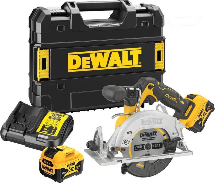 DeWalt DCS512P2 Accu Compact Cirkelzaag 140mm 12V XR 5.0Ah in TSTAK