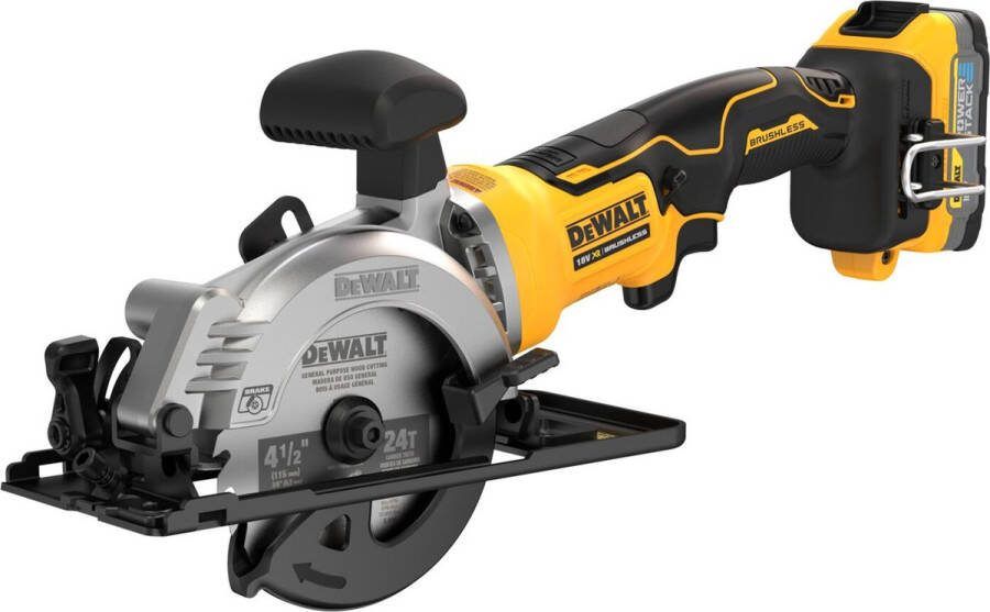 DeWalt DCS571E1T Accu Ultra Compact Cirkelzaag 115mm 18V XR 1.7Ah POWERSTACK in TSTAK