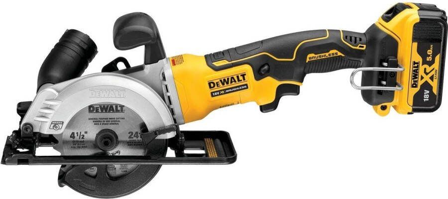 DeWalt DCS571P2 Accu Ultra Compact Cirkelzaag 115mm 18V XR 5.0Ah in TSTAK