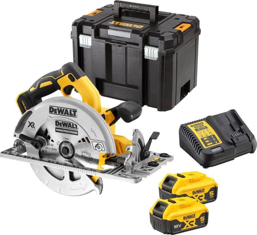 DeWalt DCS572P2 Accu Cirkelzaag 184mm 18V XR 5.0Ah in TSTAK