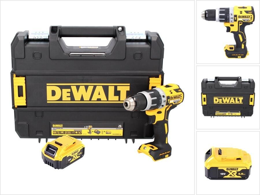 DeWalt DCD 796 NT accu klopboormachine 18 V 70 Nm borstelloos + 1x oplaadbare accu 5.0 Ah + TSTAK zonder oplader