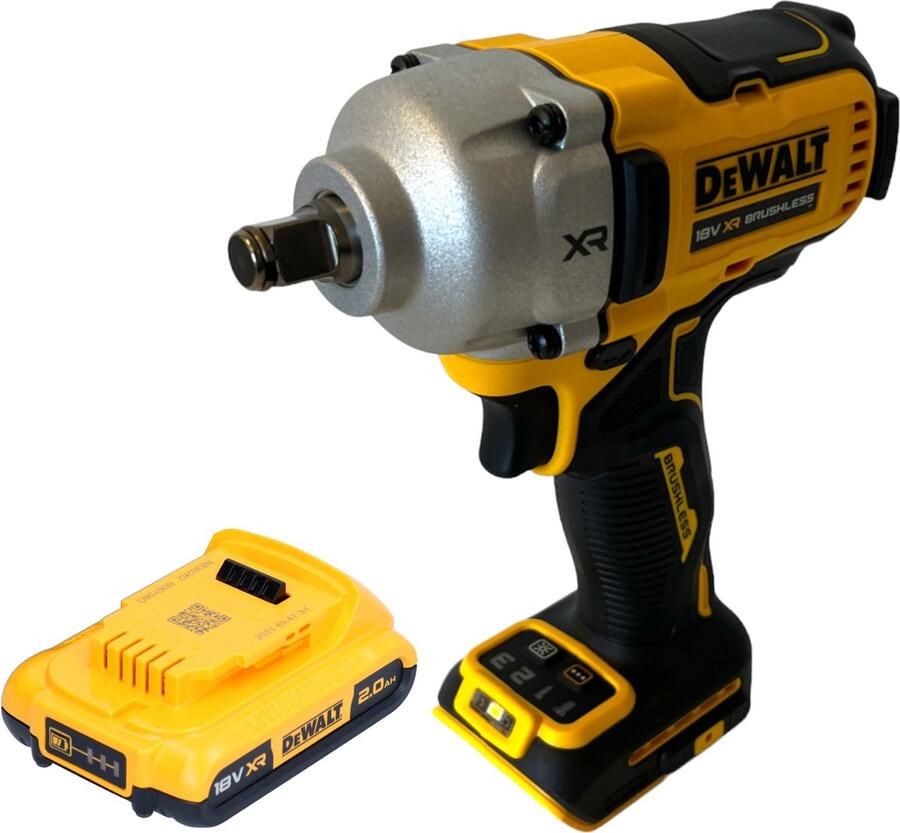 DeWalt DCF 891 N accu slagmoersleutel 18 V 1084 Nm 1 2 borstelloos + 1x oplaadbare accu 2.0 Ah zonder oplader