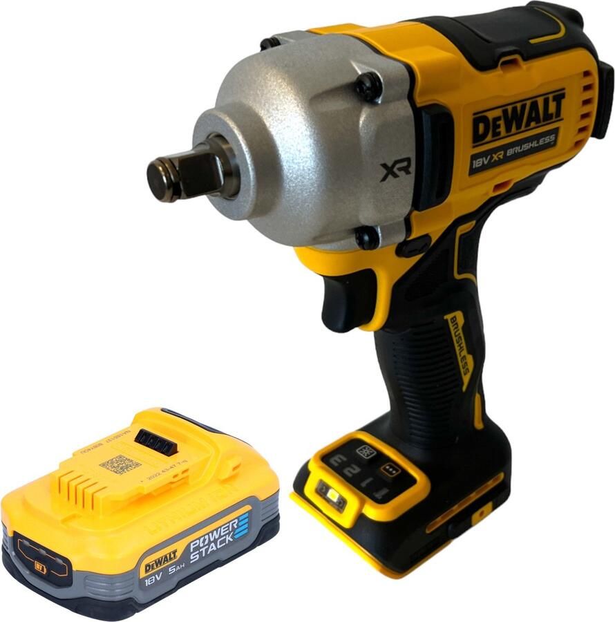 DeWalt DCF 891 N accu slagmoersleutel 18 V 1084 Nm 1 2 borstelloos + 1x Powerstack accu 5.0 Ah zonder oplader