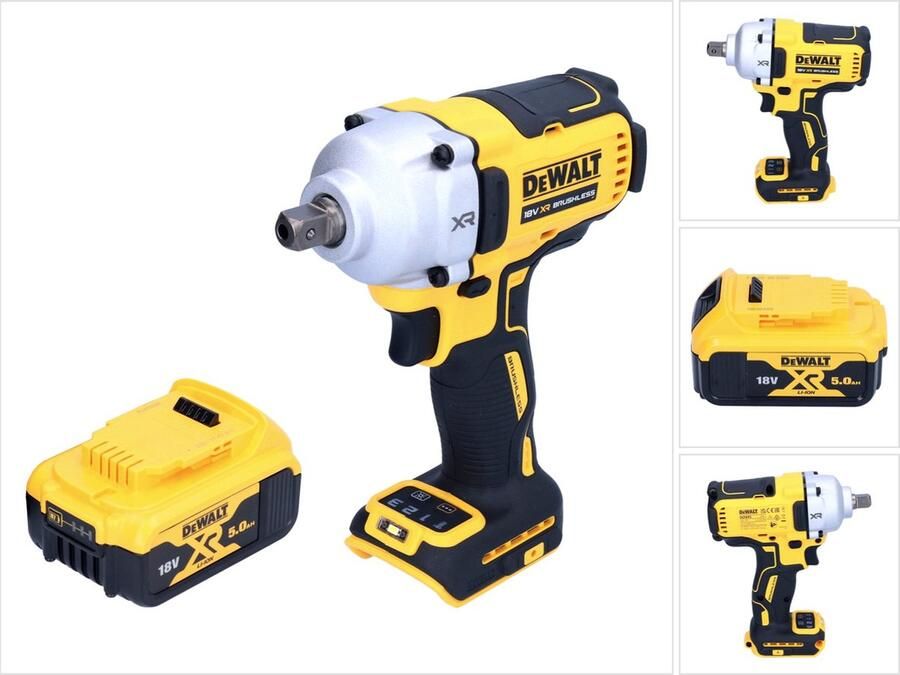 DeWalt DCF 892 N accu slagmoersleutel 18 V 812 Nm 1 2 borstelloos + 1x oplaadbare accu 5.0 Ah zonder oplader