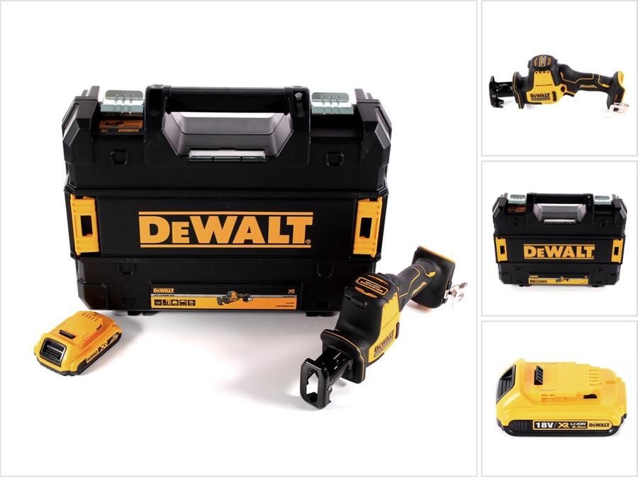 DeWalt DCS 369 NT accu reciprozaag 18 V + 1x accu 2.0 Ah + TSTAK zonder oplader