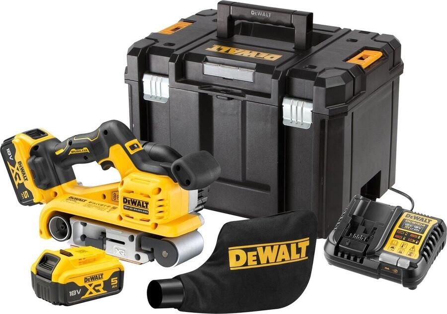 DeWalt DCW220P2 Accu Bandschuurmachine 75x533mm Brushless 18V XR 5.0Ah in TSTAK