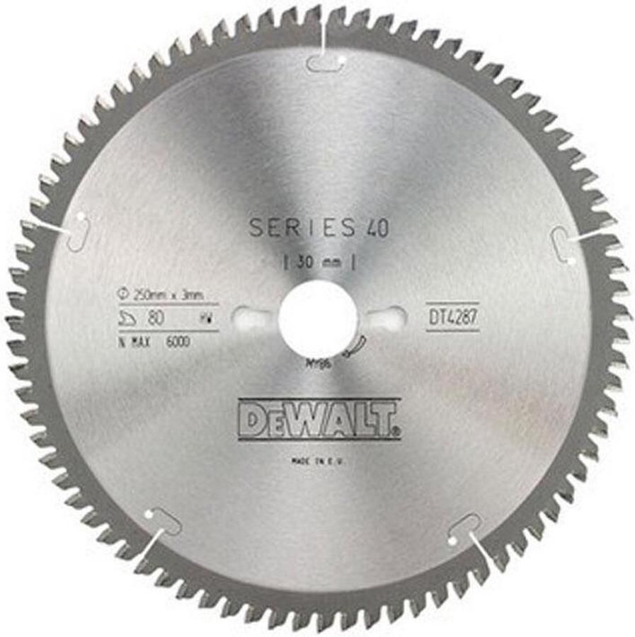 DeWalt DT4287 Extreme Cirkelzaagblad 250 x 30 x 80T Hout Laminaat Aluminium